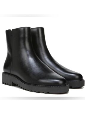 Franco Sarto Black Cassie Leather Ankle Booties New Without Box Size 5